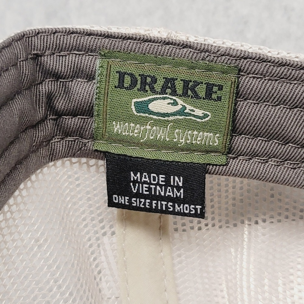 Drake Old School Patch Waterfowl Hunting Adjustable Snapback Mesh Hat Dark Gray - Picture 7 of 7